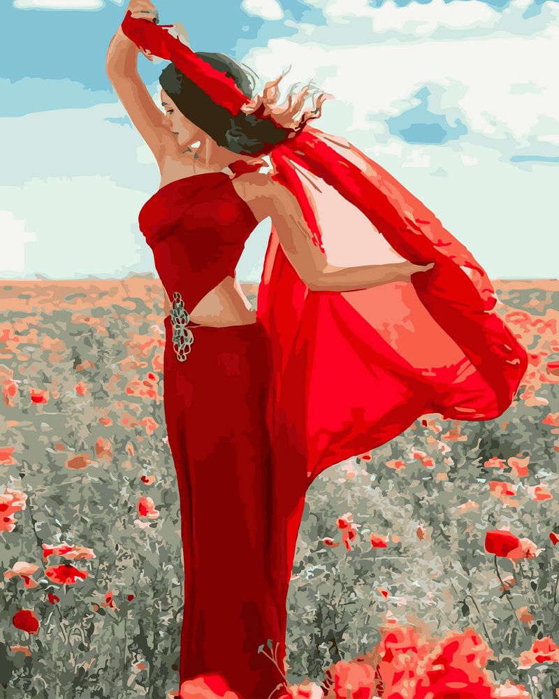 Картина По Номерам Красное Платье