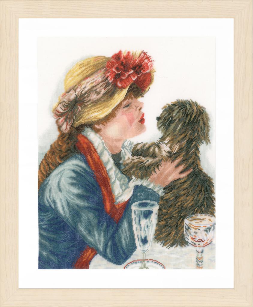 Схема вышивки «дама с собакой» (№292596)