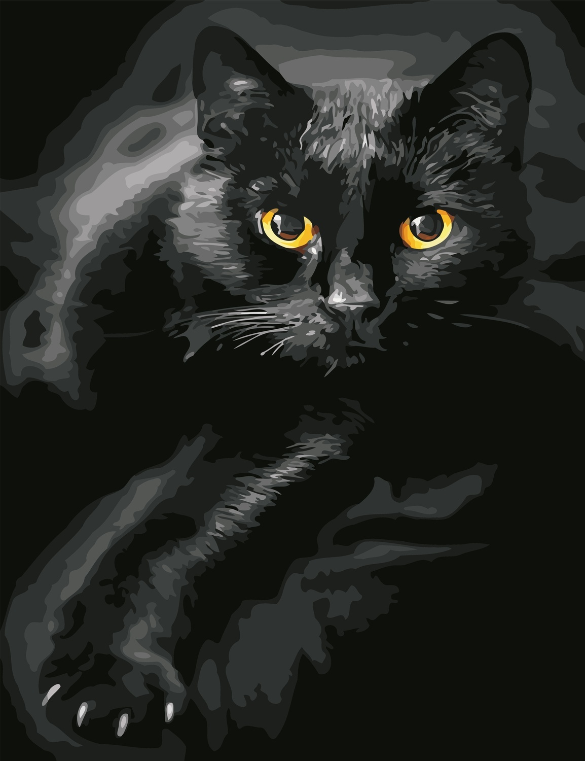 Madame chantilly - Black Cat / Черный кот, схема для вышивания крестом