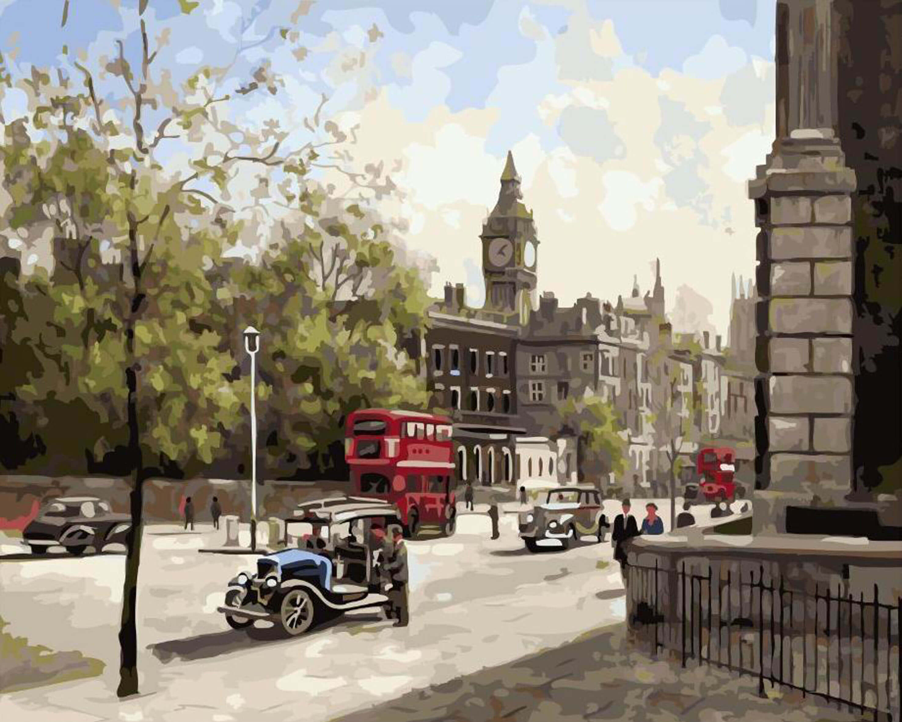 London painting. Картина по номерам 40х50 GX 21172 старый Лондон артикул : gx21172. Картина по номерам Лондон на холсте 40х50. Картина по номерам 40х50 - GX 21172 старый Лондон+. Лондон живопись.