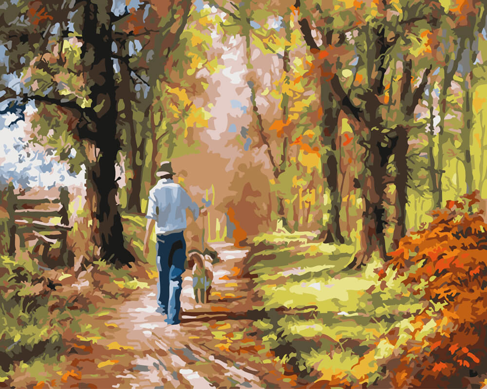 Осенняя прогулка живопись