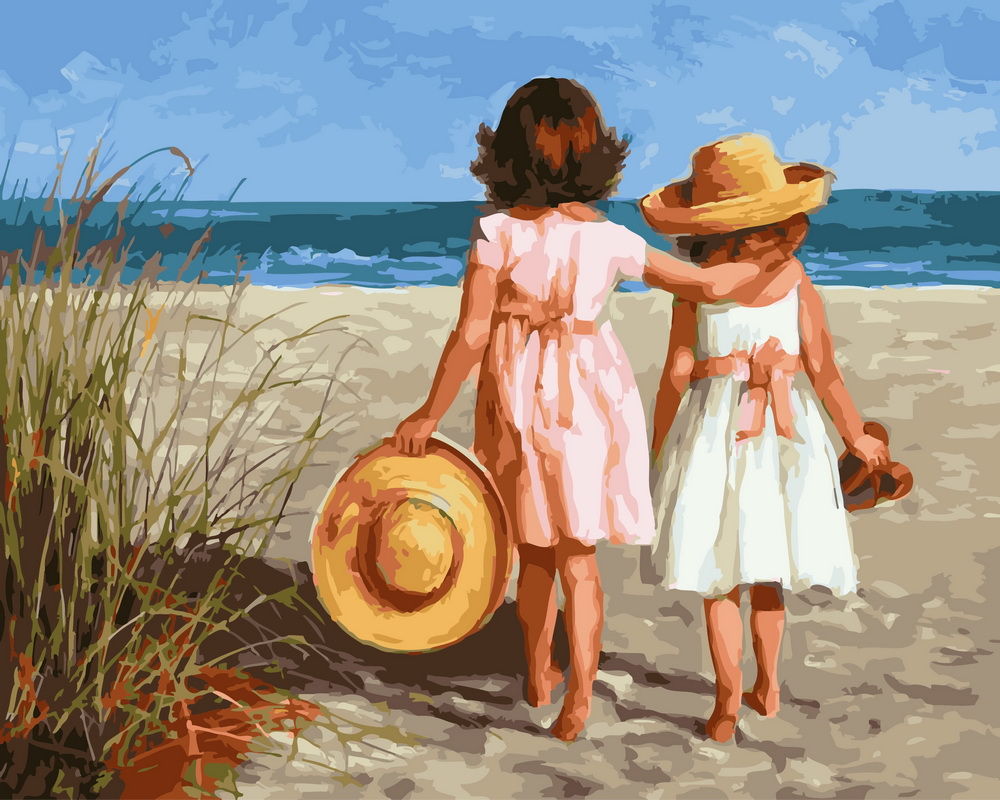 маленькие девочки и мальчики на пляже