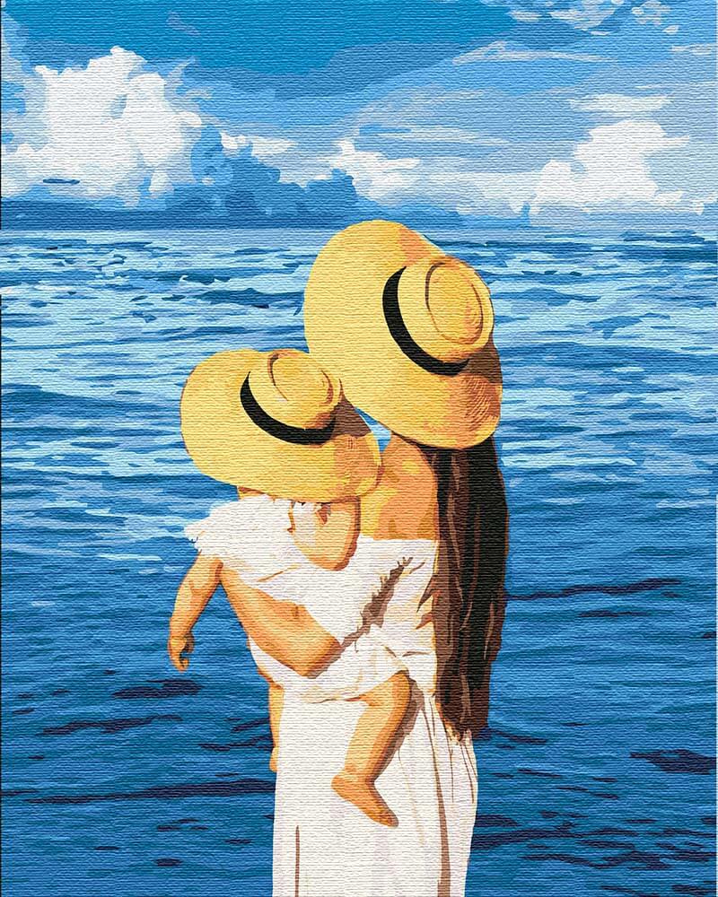 Картина по номерам семья на море