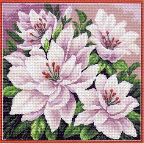 Купить Н - Набор для вышивки крестом подушки Капризный цветок | Мамино лукошко