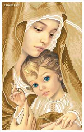 Дева Мария с младенцем Канва жесткая с рисунком для вышивки Gobelin L 14.773